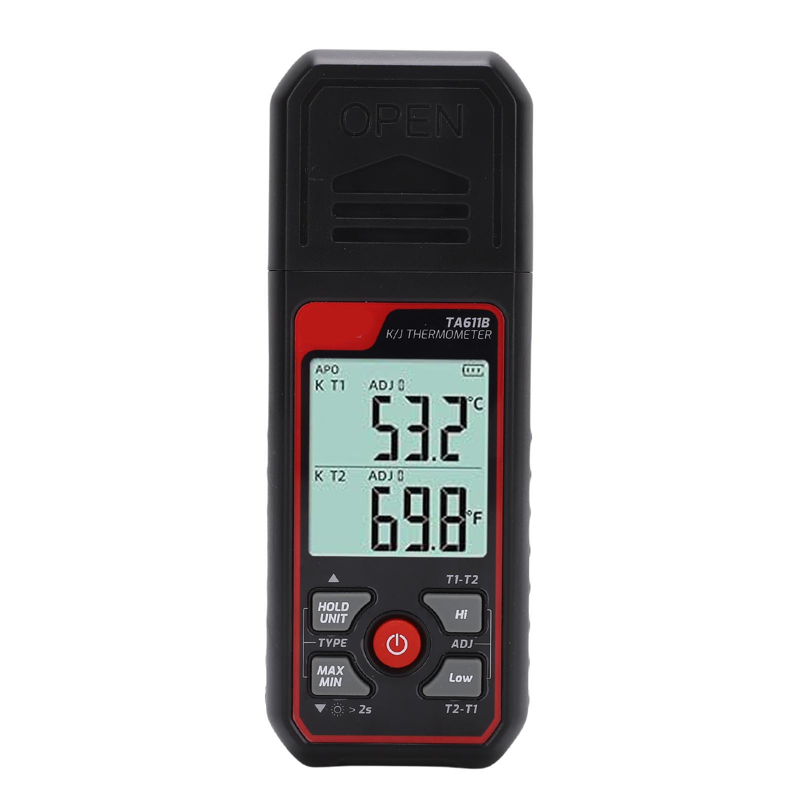 

Термопара Термометр Тип K J Двухканальный Цифровой Измеритель Температуры ЖК-экран с Подсветкой