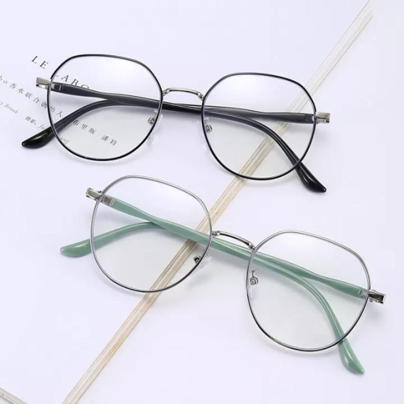 Women Myopia Glasses Fashion Metal Full Blue Light Blocking Eyewear Girl Optical Nearsighted Glasses -1.0 -1.5 -2.0 -2.5 To -4.0