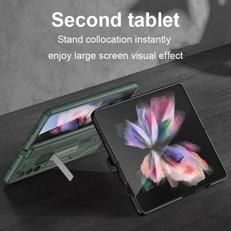 Scharnierhalterung Fall magnetische Rüstung Abdeckung für Samsung Galaxy Z Fold 3 5g Fall eingebauter Bildschirm Kamera Schutz stoßfest Fundas