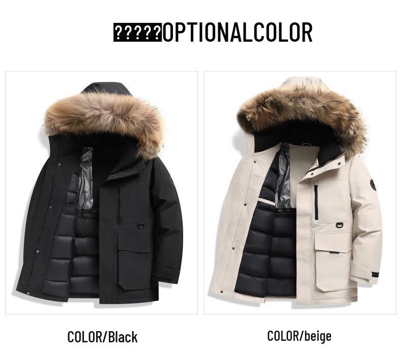 Herren 90% Daunen Winterparka mit Pelzkragen 2025