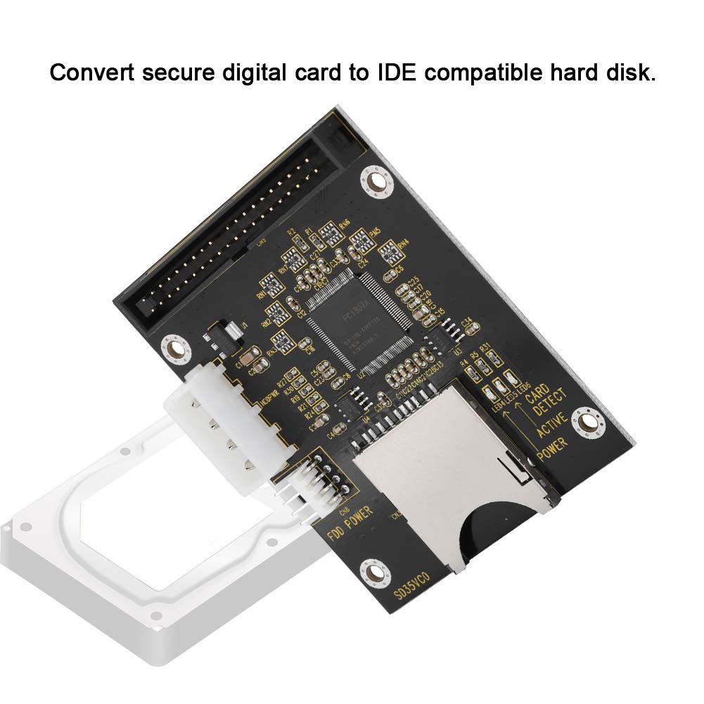 SD Card to IDE Interface Adapter Card Converts SD Memory Card to Male IDE Hard Disk Drive Adapter Converter Card Secure Digital Converter 3.5" 40-Pin
