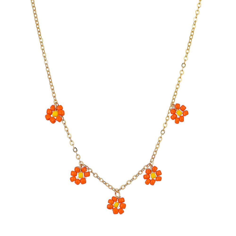 Trendy European Style Creative Floral Beaded Necklace With Unique Allure And Charm