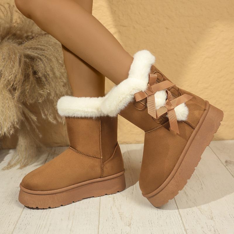 Snow Boots Women s Winter Fleece Thickened Warm Cotton Shoes 2026 Thick Tall Boots 36
