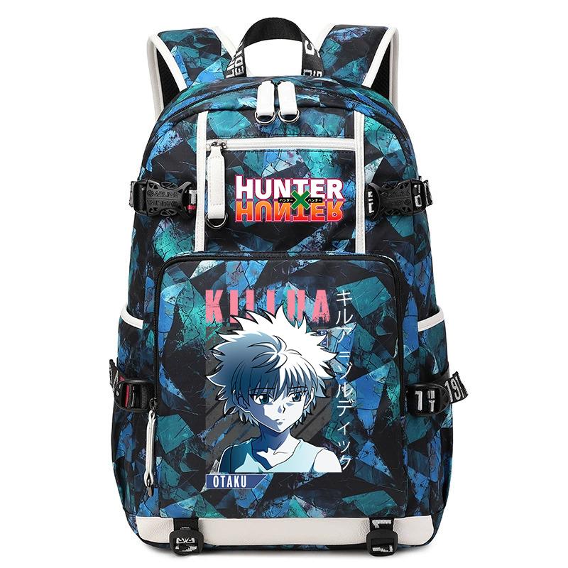 Hunter Anime School Bag Large Capacity Lightweight Student Backpack for Boys Girls Daily Use