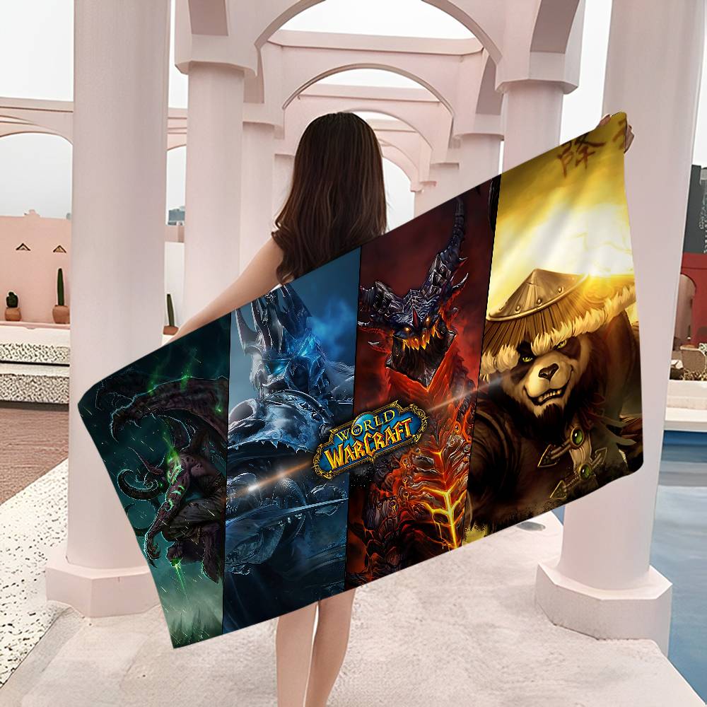 W-World of W-Warcraft Game Big Microfiber Beach Towels Quick Dry Towel Sand Beach Towels Pool Towel for Travel Swim Pool Yoga