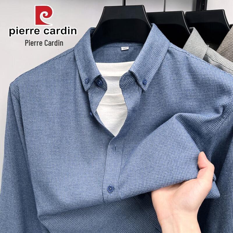 Pierre Cardin Men's 100% Cotton Brushed Long Sleeve Plaid Shirt
