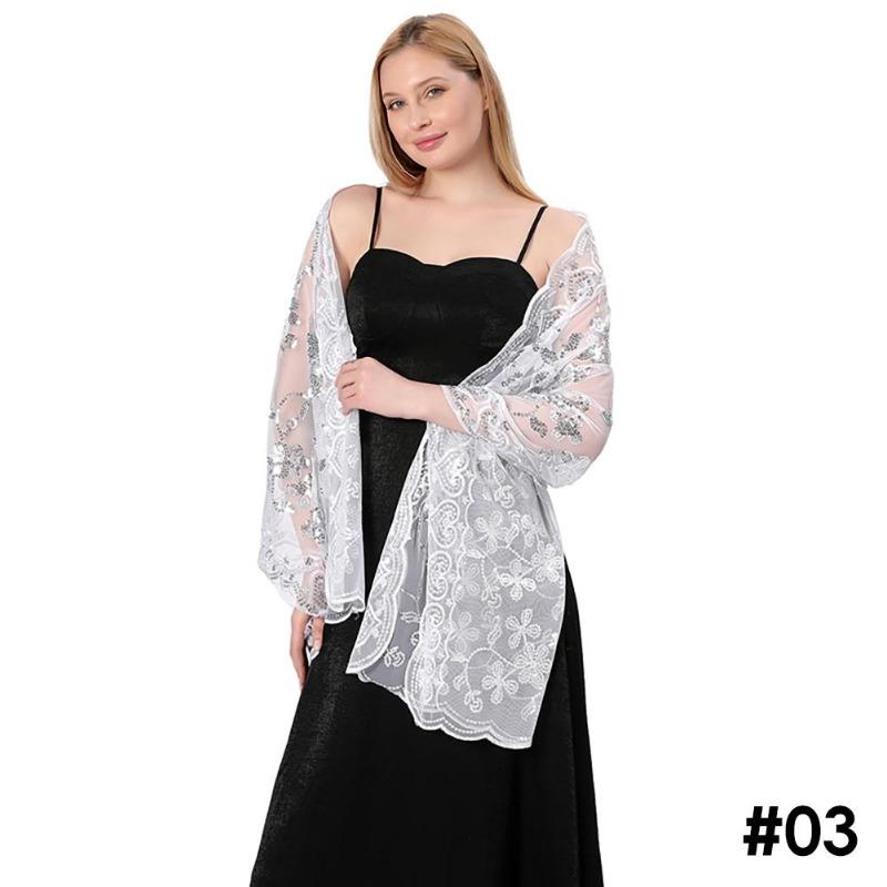 Sequ Shawl Wraps for Evening Dresses Wedding Decoration Scarf Elegant Hijab Cover for Ramadan Festivals Women's Modest Fashion Floral Shawl