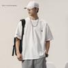 Loose men's short-sleeved T-shirt Japanese fashion simple embroidery short-sleeved top cotton comfortable lightweight