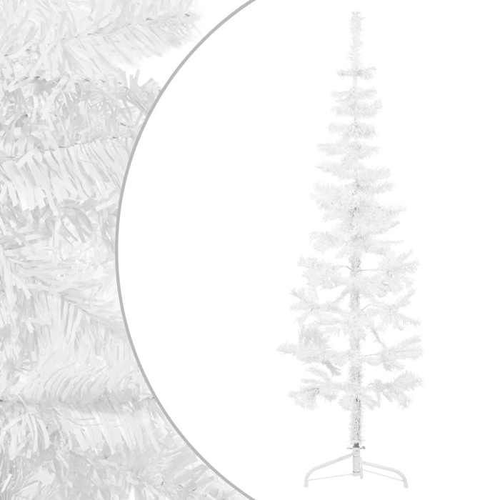 VidaXL Demi Sapin de Noël Artificiel Mince avec Support Arbre de Noël Décoration de Vacances Ornement de Fête Salon 344564