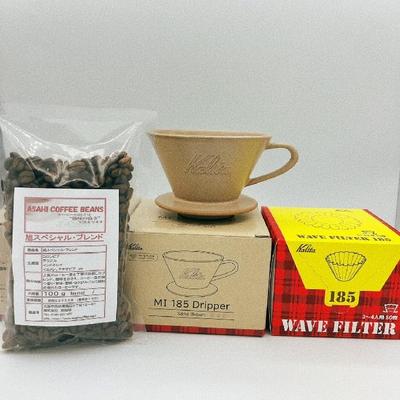 Kalita MI185 Coffee Bean Paper Set Kalita Mino Ware X Wave Dripper Ceramic For Cups Special Roche 50P Powder For Paper 3-Piece 2~4 KWF-185 ((Sand