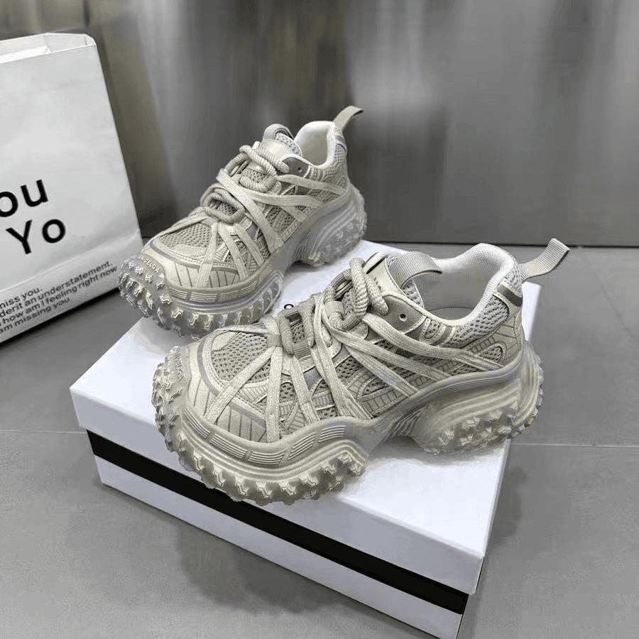 Women's Trendy Thick Sole Platform Sneakers - Height-Increasing 2025 Autumn Casual Running Shoes