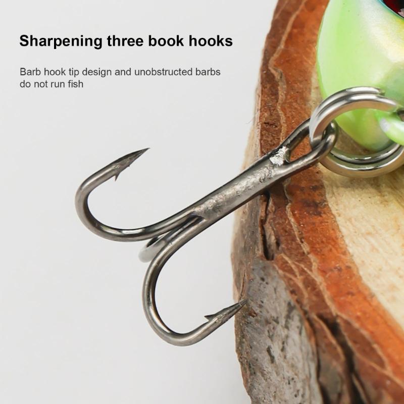 10Pcs VIB Baits Sinking Lures Fishing Lures Trout Walleye Jigging Baits Fishing Tackle Fishing Spoon with Treble Hook