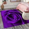 1pc Elegant Purple Rose Non-Slip Area Rug - Vibrant Graffiti Design, Soft Polyester Material, Perfect for Living Room, Bedroom,