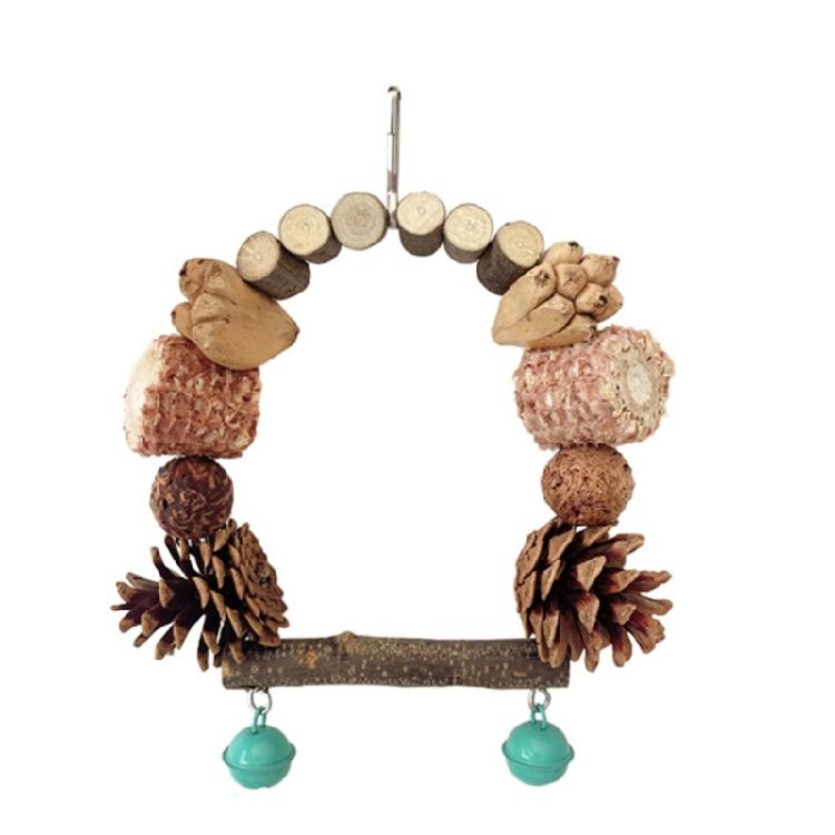 Bird Parrot Perch Naturally Bird Swing Multiple Functional Wood Perch for Bird