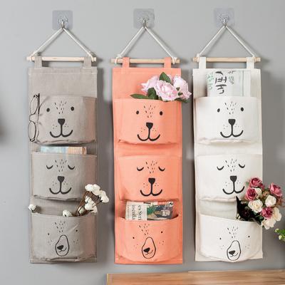 Wall Storage Bag Cloth Hanging 3 Pockets Underwear Debris Organizer Bag