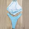 Vigorashely High Neck Cut Swimwear Women Sexy Thong Bikini 2024 Tied Swimsuit Female Brazilian Bikini Set Bathing Suit Swim