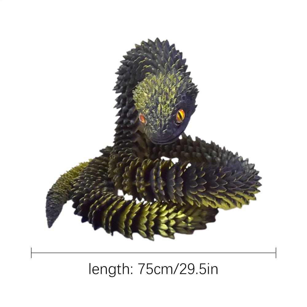 Articulated Snake Fidget Toys 2.5 Ft Realistic 3D Printed Snake Animal toys Ornament for Birthday Easter Basket Desk Decor Home