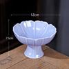Ceramic High-Foot Snack and Dim Sum Plate for Tea or Fruit
