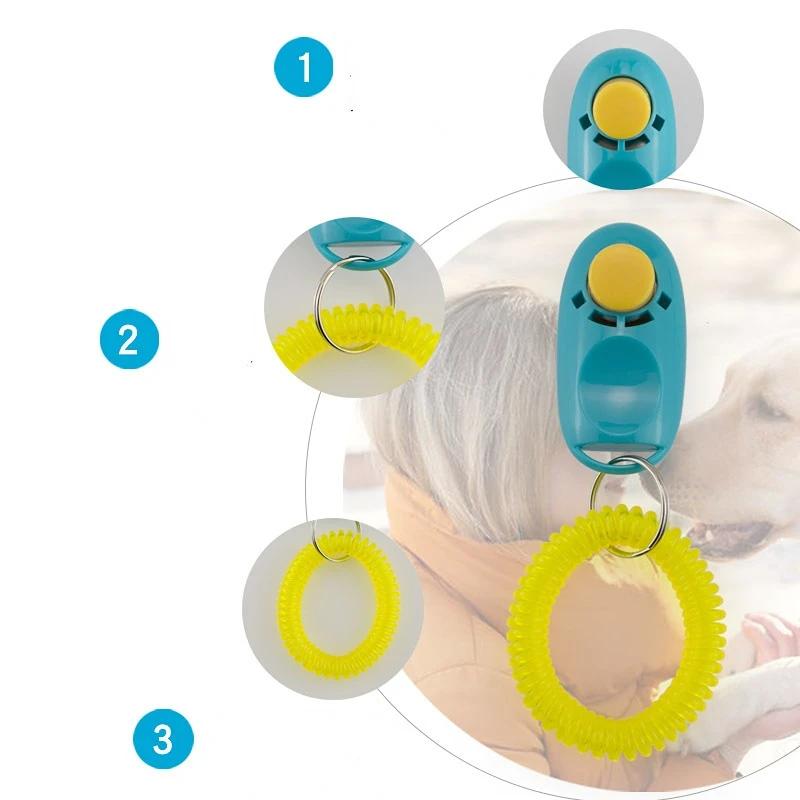 Hot Sale Portable Dog Button Clicker Sound Trainer Pet Training Tool Wrist BAccessory Pet Products Accessories Dog cat Supplies