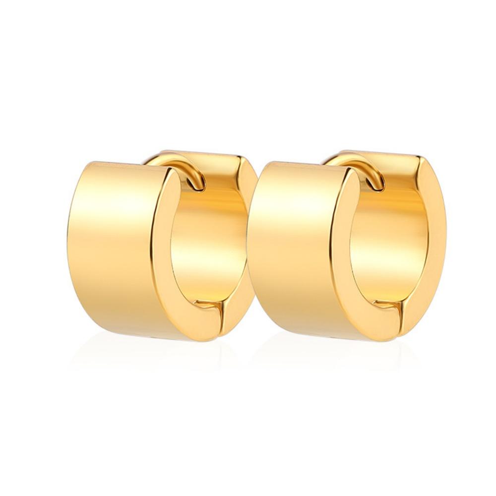 New in Trendy Minimalist Stainless Steel Hoops Ear Piercings Earrings Round for Men Woman Waterproof Vintage Jewelry Decoration