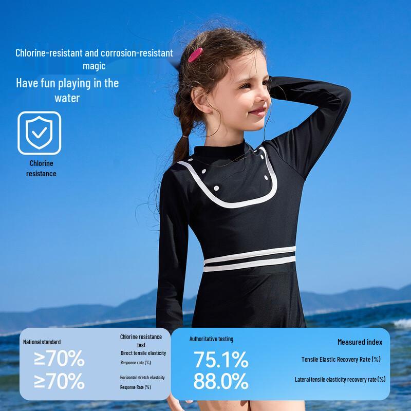 ASK JUNIOR Kids' Chlorine-Resistant One-Piece Swim Dress