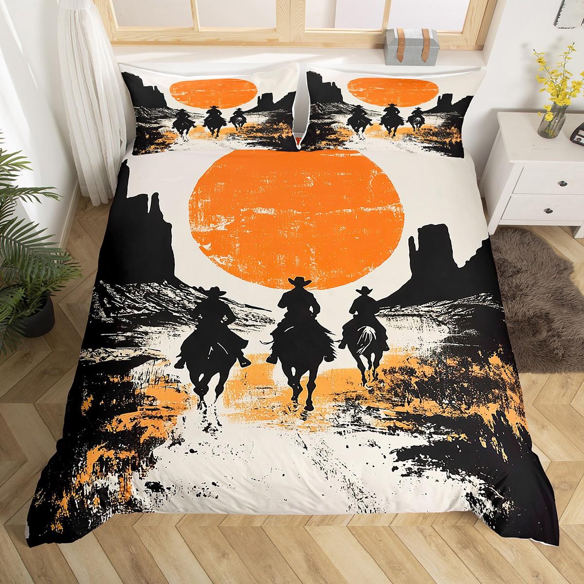 

Homewish Western Cowgirl Cowboy Duvet Cover SetMystic Tribal Moon Galaxy Bedding SetVintage Geometric Bed Set EU Single(135*200cm)3pcs
