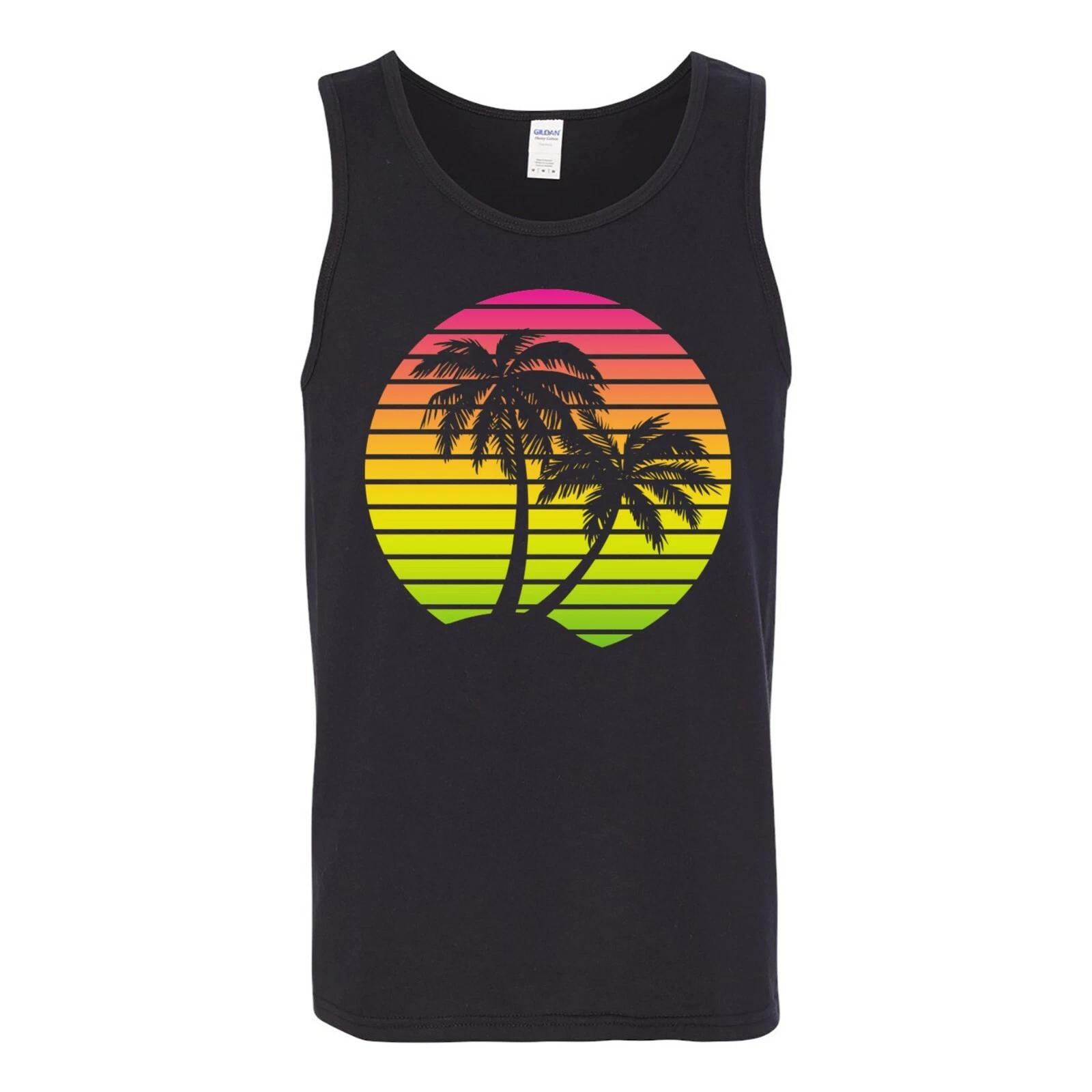 Palm Trees Sunset - Summer Vacation Tropical Beach Tank Top S
