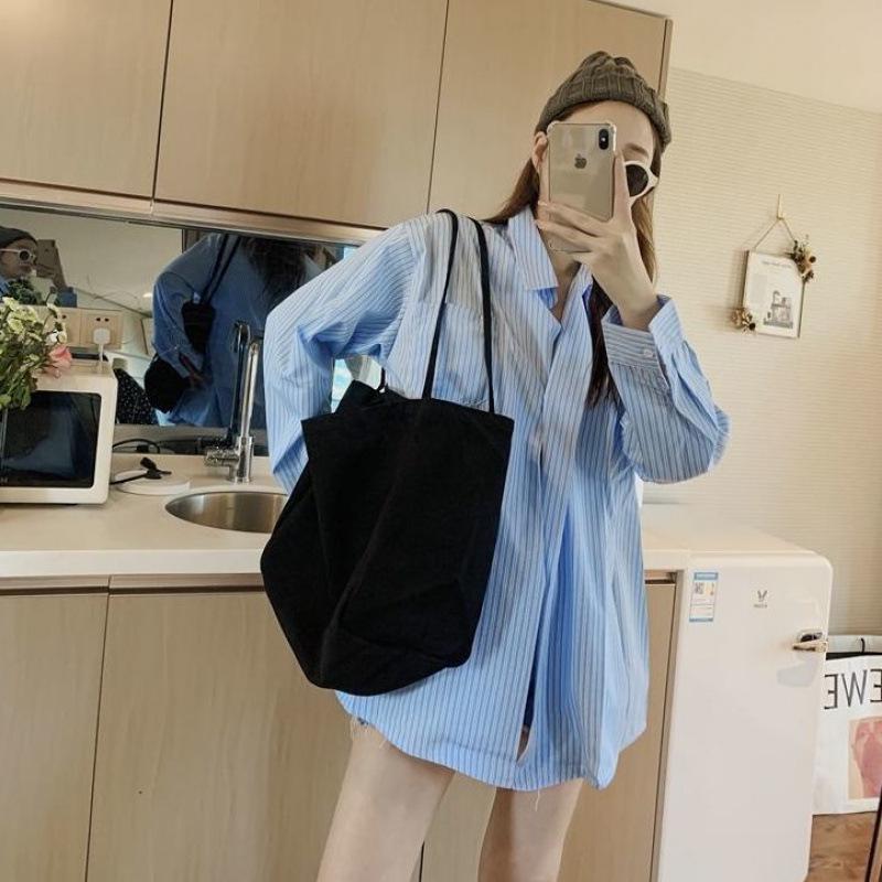 Damska wszechstronna torba typu tote w koreańskim stylu, na co dzień - Duża pojemność, Prosty design Harajuku
