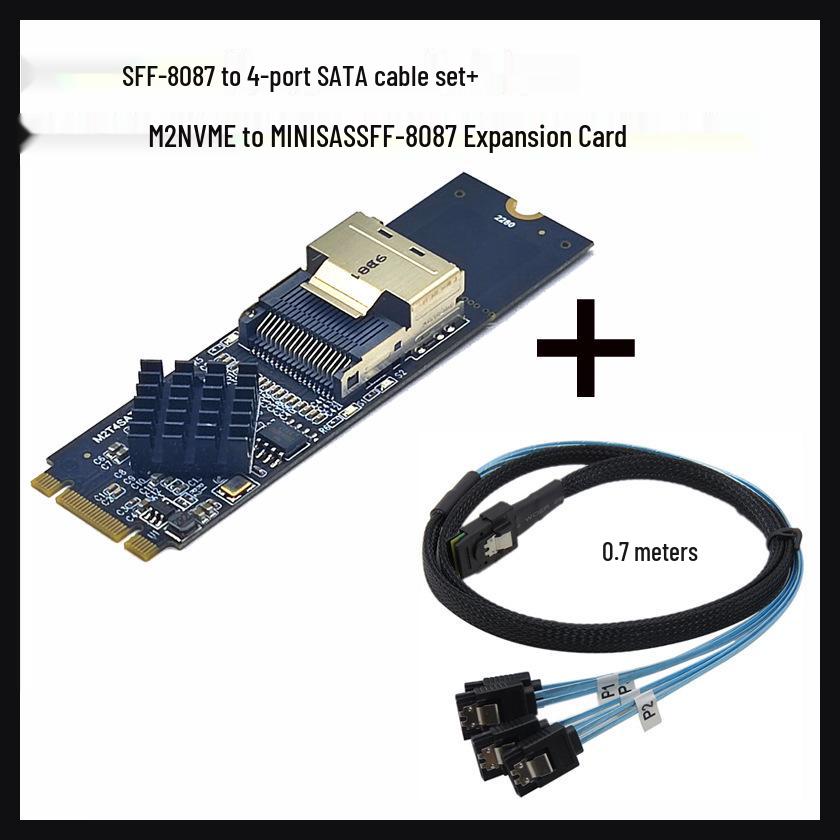 M.2 NVMe to SFF-8087 SATA 3.0 Mini-SAS/SATA Adapter Card