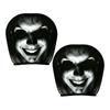 Vehicle Headrest Cover Set with Dark Print Halloween Theme, 2 Piece Polyester Pull-On Headrest Sleeve for Spooky Seat Styling Use