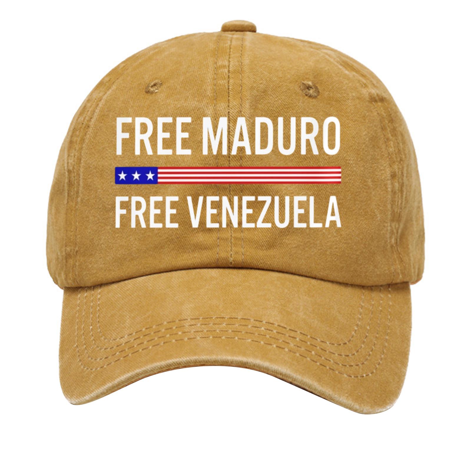 

Washed Cotton Baseball Cap With Printed Distressed Soft Top Denim Hat For Men, European And American Retro Hat one size жовтий