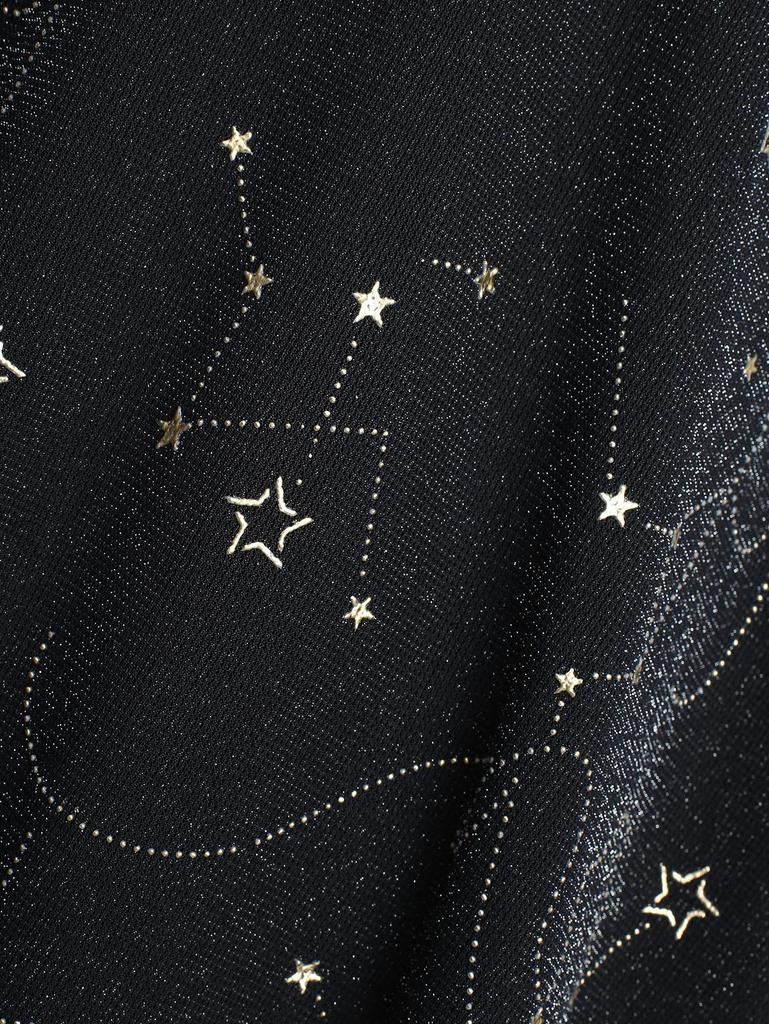 Rosegal Plus Size Star Stamping Lace-up Lace Trim Cold Shoulder Ruffles Top