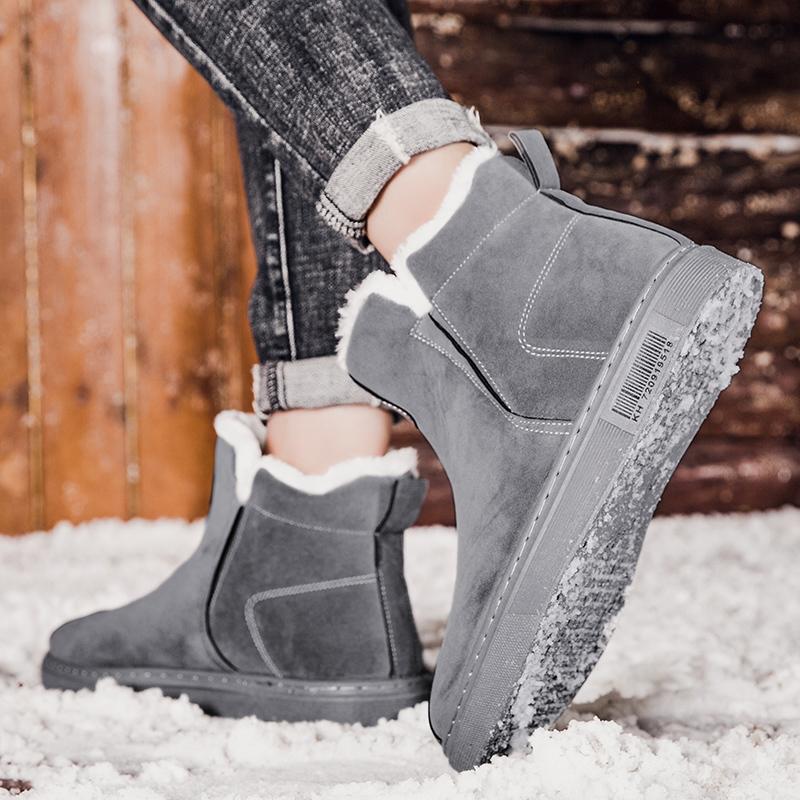 Winter Men Boots Snow Boots Man Plush Keep Warm Outdoor Round Head Black Men's Platform Ankle Boot Fashion Designer Shoes