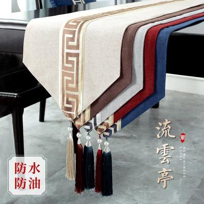 Chinesischer Stil Tischflagge Wasserdicht Ölbeständig Quaste Tischläufer Teehaus Geschirrtücher Zen Teetischdecke Hotel Bettflagge