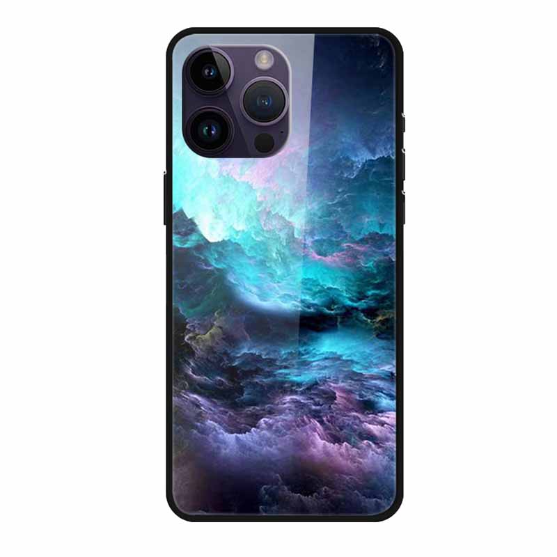 Glass Back Cover For iphone 16 Pro Max Phone Case Soft Bumper Hard Tempered Glass Case For iphone 15 Pro Max Case Funda Shell