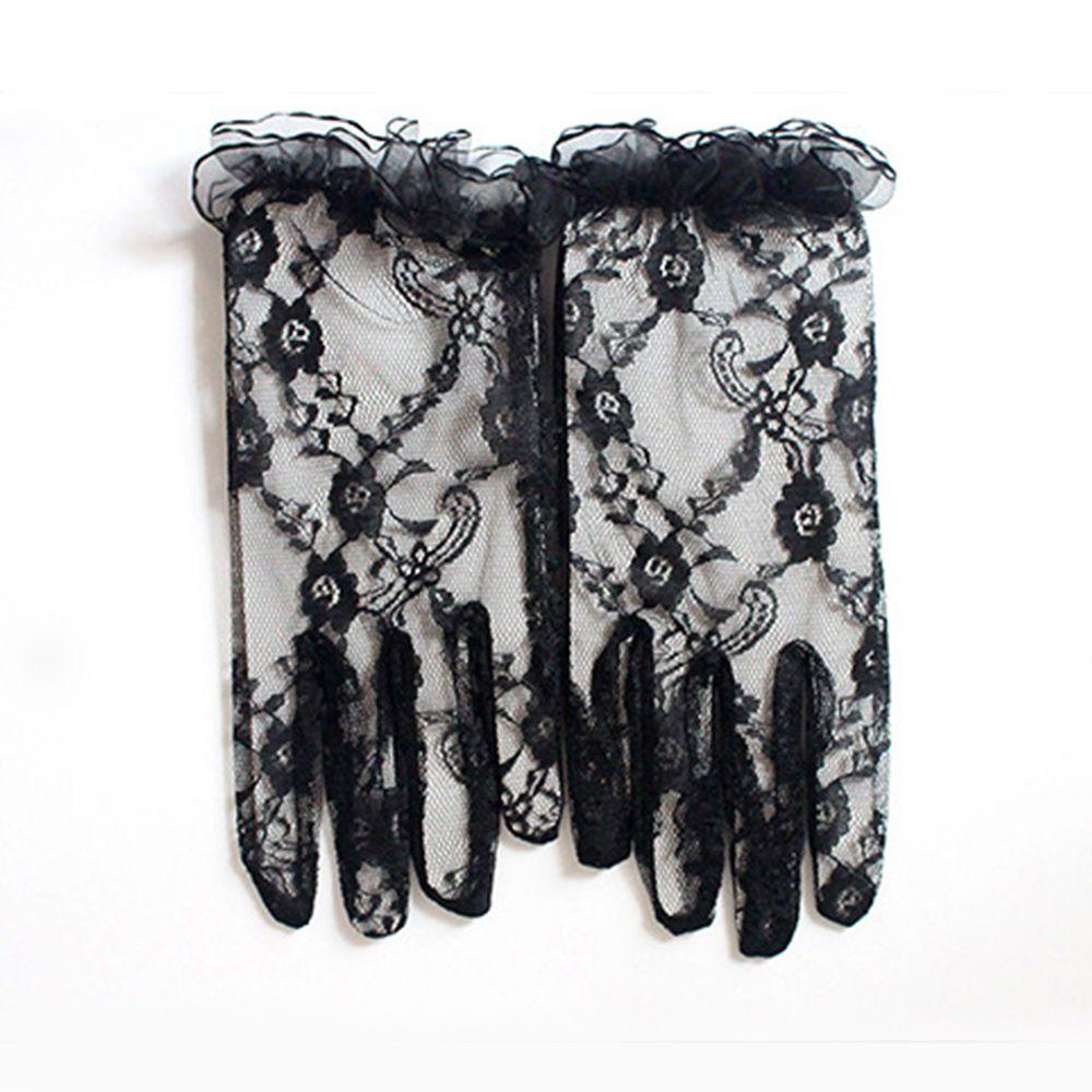 

Женские солнцезащитные Сексуальные кружевные летние перчатки для вождения Женские перчатки Короткие перчатки Кружевные перчатки Варежки чёрный