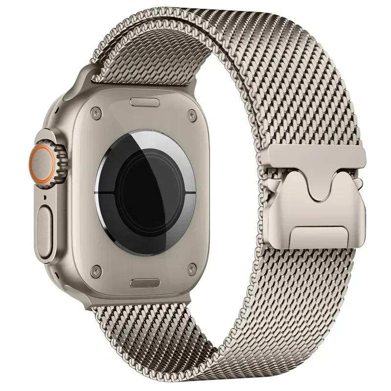 Milanese Loop Metal Strap for Apple Watch Band 49 46  45 44 42mm Stainless Steel Bracelet for IWatch Series Ultra 10 9 8 7 6 5 4