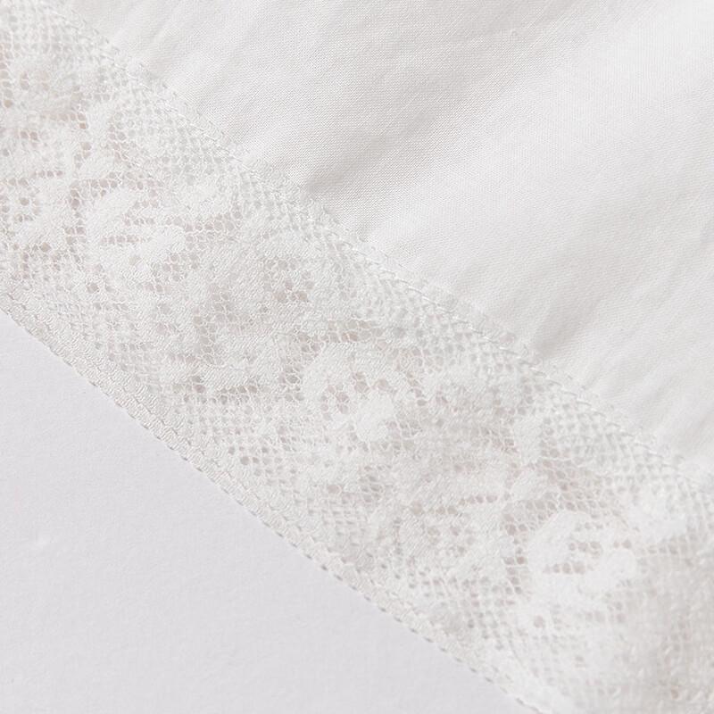 Xiangying Draped White A-line Skirt with Lace Patchwork
