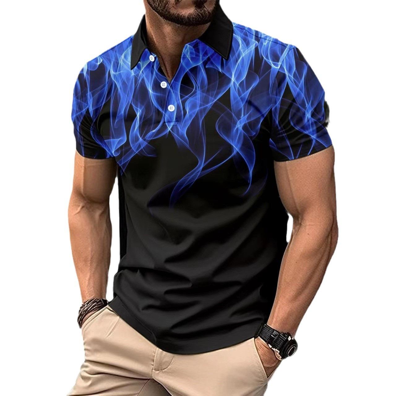 Новые мужские повседневные рубашки-поло с лацканами на пуговицах — фото 4