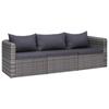 Day and Night - Day and Night 3-piece Garden Sofa Set and Gray Synthetic Rattan Cushions
