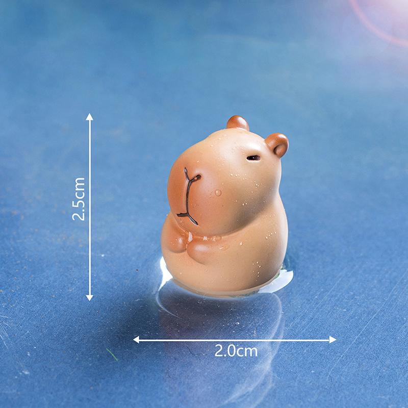 Cartoon Cute Capybara Miniature Figurines Creative Fashion Mini Animals Figurine Kawaii Diy Home Decoration Accessories Gifts