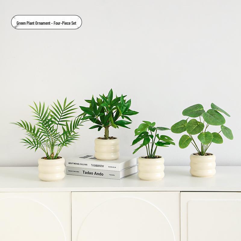 Nordic Indoor Desktop Bonsai: Artificial Green Plants for Office Decoration
