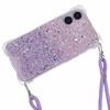 For iPhone 16 Case Reinforced Corner TPU+Acrylic Dual Color Phone Cover with Strap