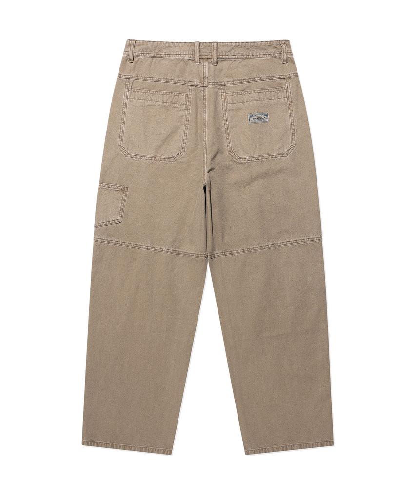WACKY WILLY Straight Wash Cotton Pants Beige