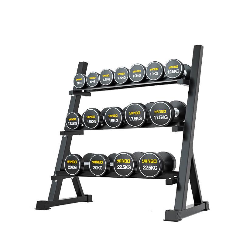 Xilu 210kg Round Head PEV Dumbbell Set with Rack and Mat