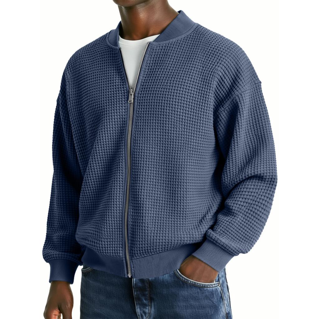 Men's Leisure Sports Round Neck Waverg Long Sleeves Coat