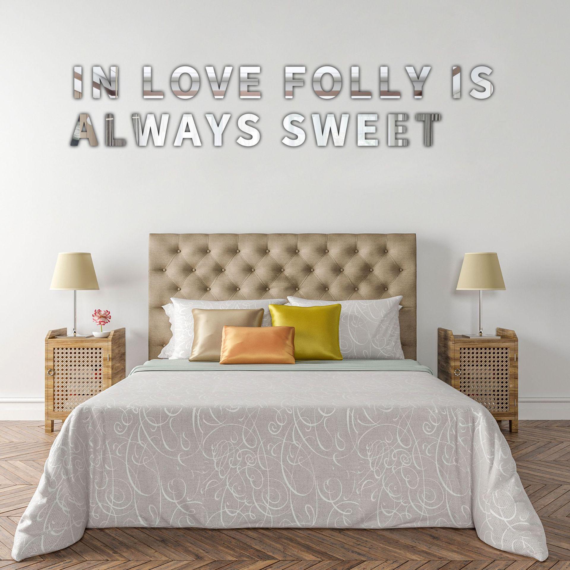 

26 Зеркальные наклейки на стену с алфавитом - Креативные самоклеящиеся для детской комнаты и детского сада для раннего образования Letter U 10cm серебряный