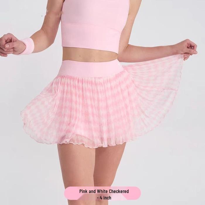 

Женская легкая дышащая юбка-шорты для тенниса и бадминтона с защитой от солнца - Защита от просвечивания, профессиональная фитнес-тюлевая юбка-шорты. XL (Adult)