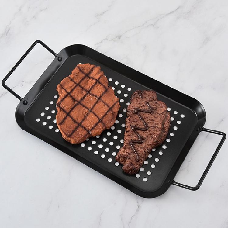 BBQ-Grillschale mit perforiertem Boden für Kochgeschirr Camping Fisch Gemüse Garnelen