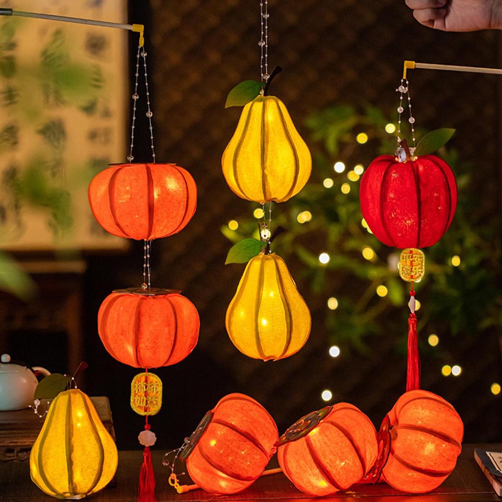 Mid-Autumn Festival 2025 Children's DIY Handcrafted Ancient-Style Illuminated Fruit Lantern Kit